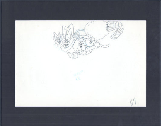Super Globetrotters stock production animation cel drawing Hanna Barbera 1979 H7