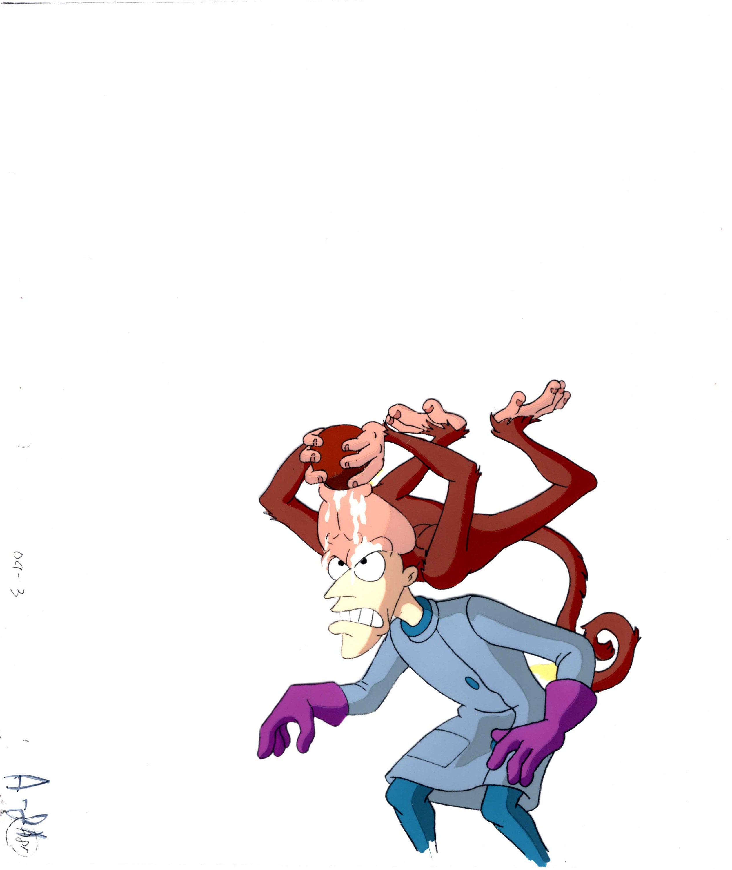 Earthworm discount Jim Professor Monkey production animation cel Universal 95-6 8