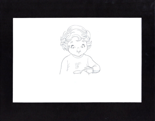 Campbell's Soup Commercial production animation cel drawing with a fold