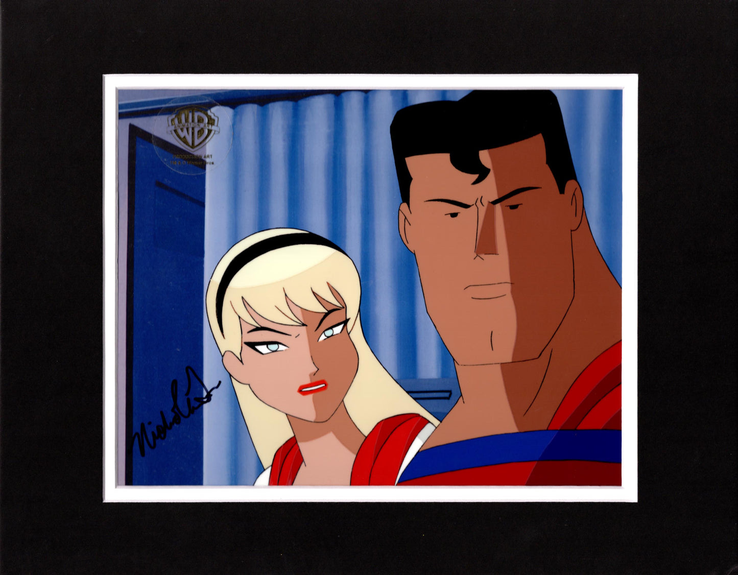 SUPERMAN The Animated Series Original production animation cel Supergirl DC Warner Brothers signed by Nicholle Tom 399