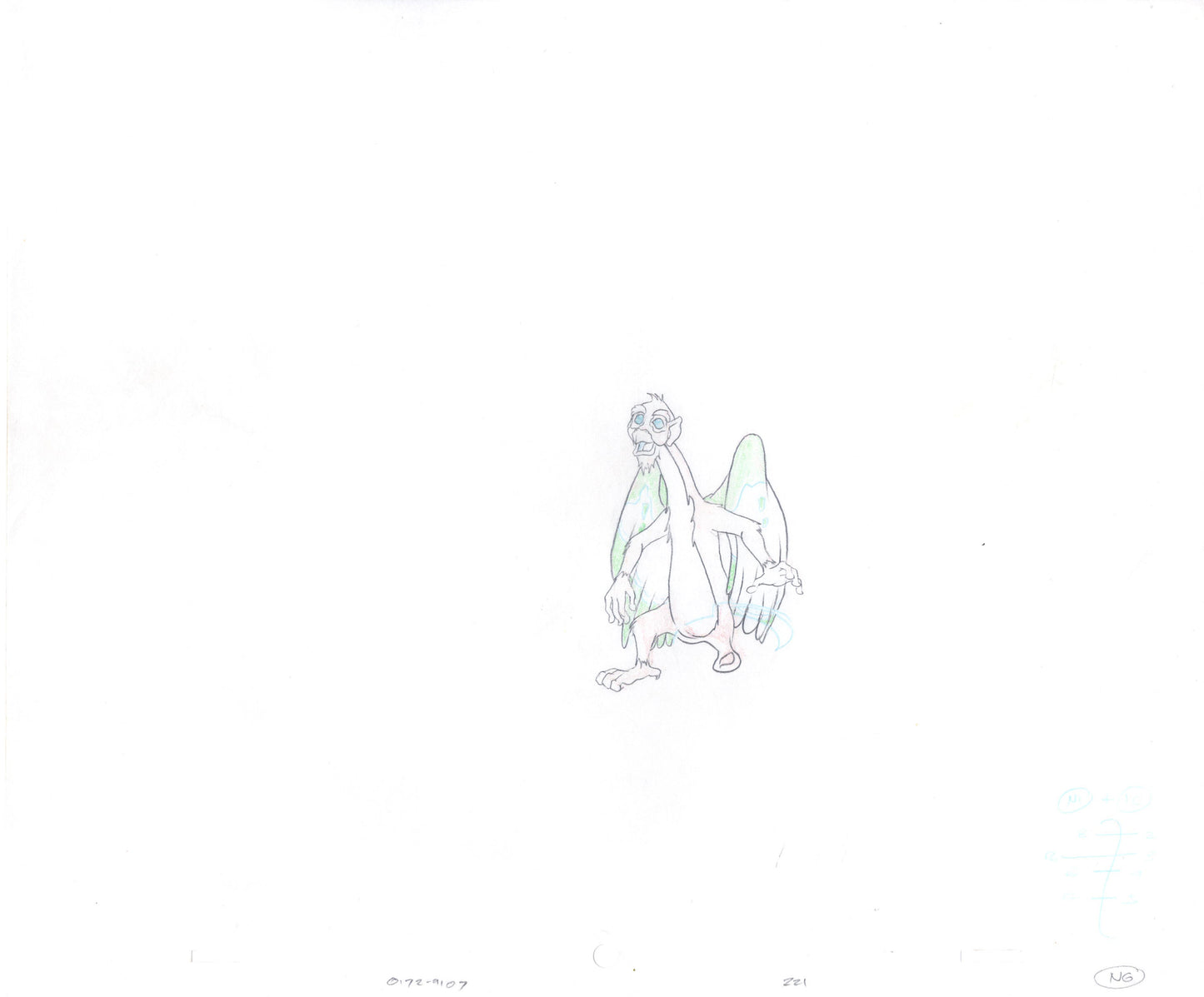 Pirates of Dark Water Niddler production animation cel Drawing Hanna Barbera 91-93 m