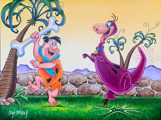 Flintstones Dan Bowden Signed 2020 Hanna Barbera Limited Edition Print of 200