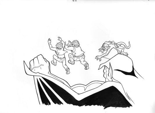 Gargoyles Book Page Original Illustration Hand-Inked Drawing 1996 page 8 Disney
