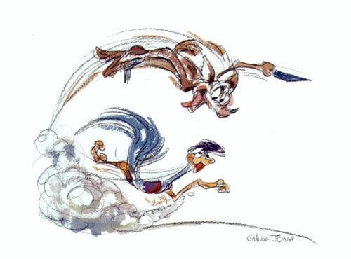 Chuck Jones Birds Eye View Giclee Print on Paper Warner Brothers Limited Edition of 250 from 1998