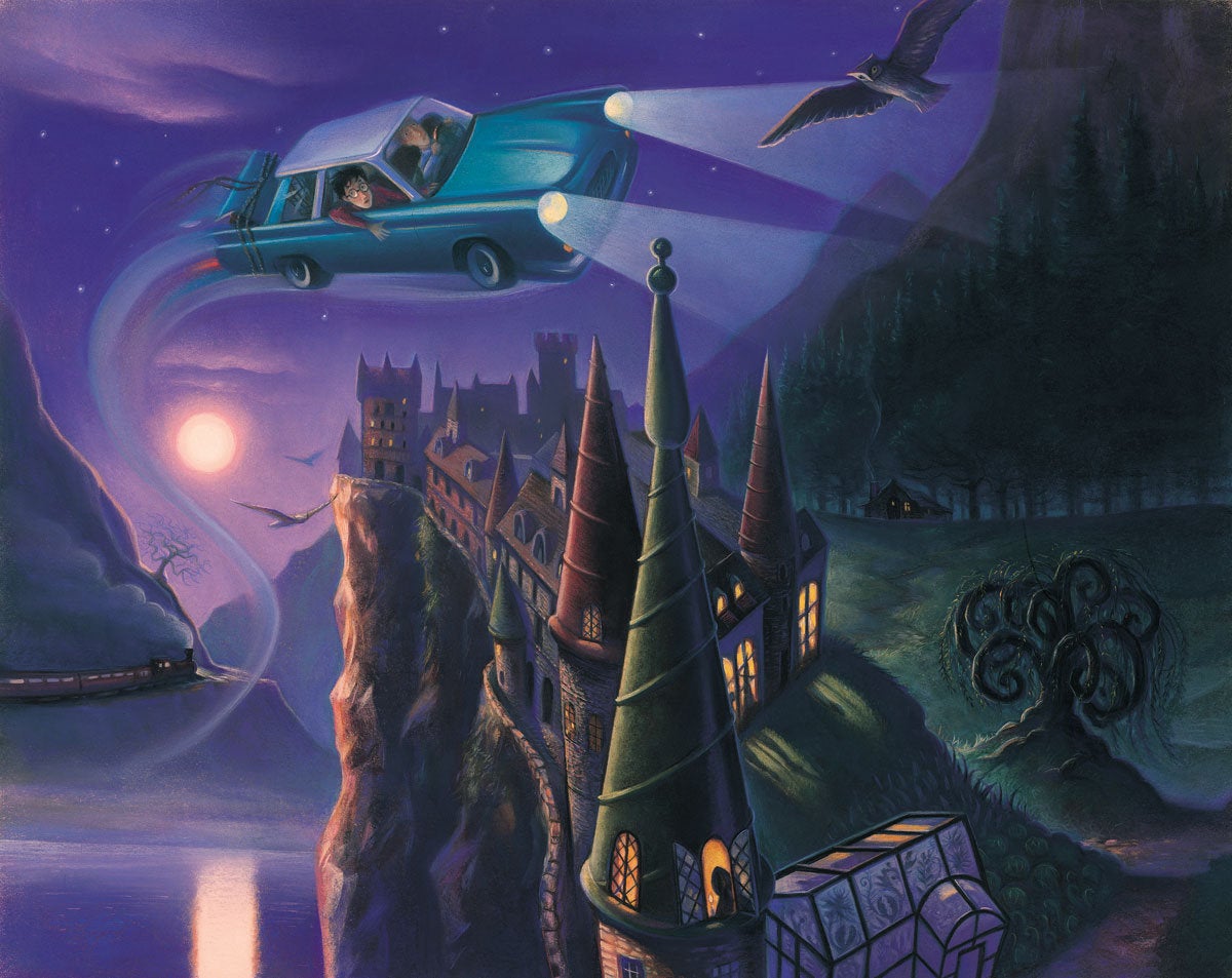 Harry Potter Enchanted Car Mary GrandPre SIGNED Giclee on Fine Art Paper Limited Edition of 250