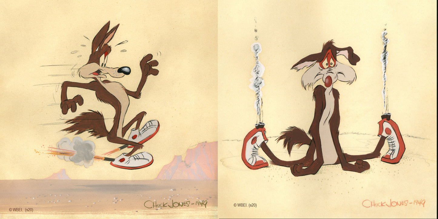 2 LOT Chuck Jones Wile E Coyote Fast-1949 AND Furryous-1949 Prints Warner Bros Limited Edition of 149