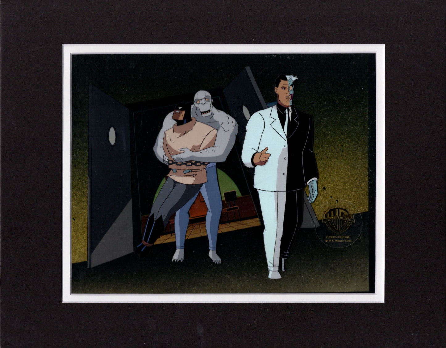 Batman The Animated Series Two-Face Killer Croc BTAS Production Animation Cel from Warner Brothers 1994 8574
