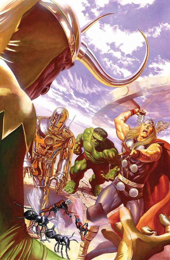 Alex Ross SIGNED Avengers #1 Variant Giclee Print on Canvas Limited Edition DELUXE SIZE