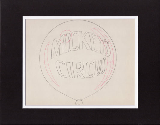 Mickey Mouse 1936 Original Production TITLE Animation Cel Drawing from Disney Mickey's Circus