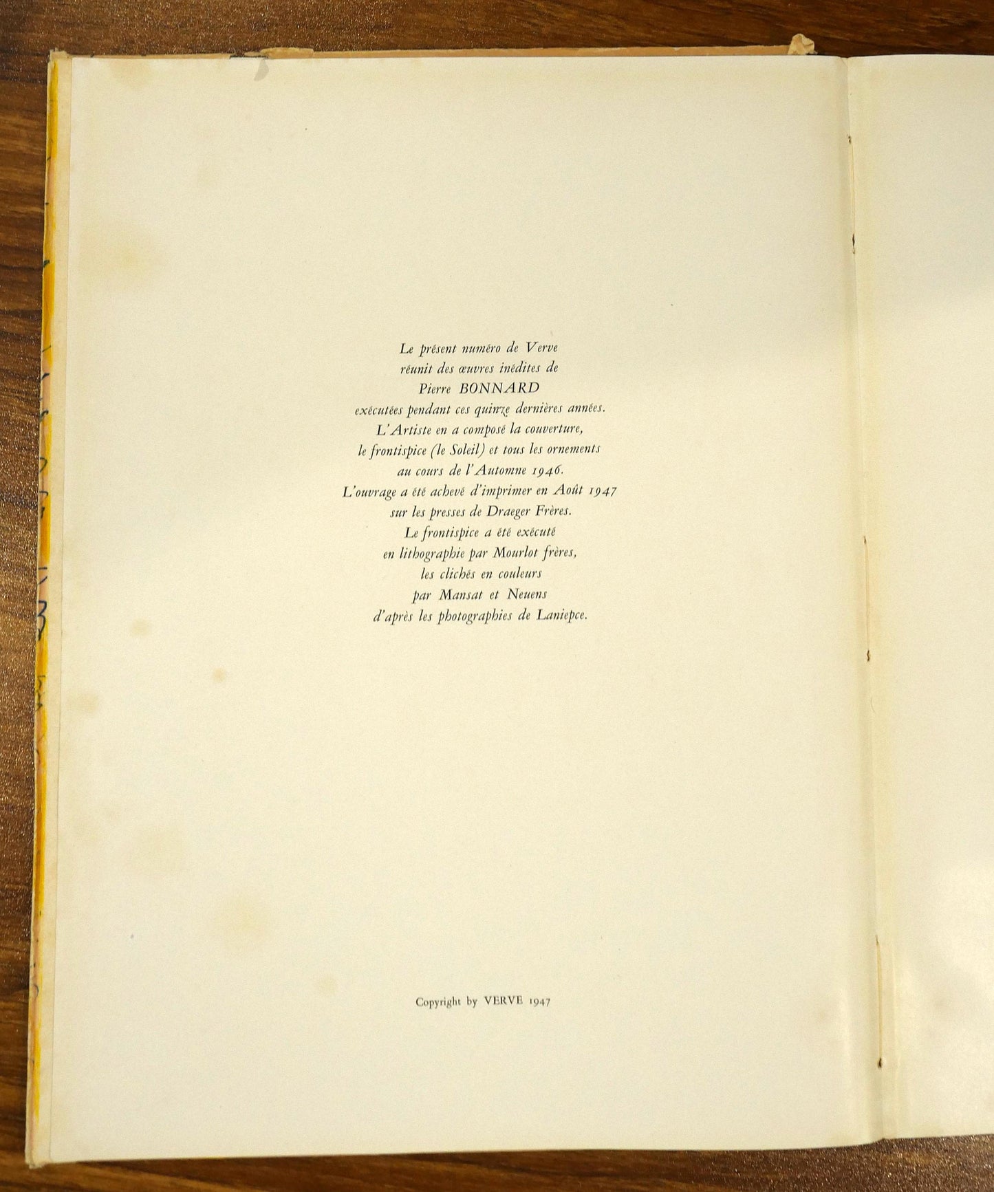 Pierre Bonnard Verve Vol 5 No 17-18 1947 includes the Le Soleil Original Lithograph edited by Teriade