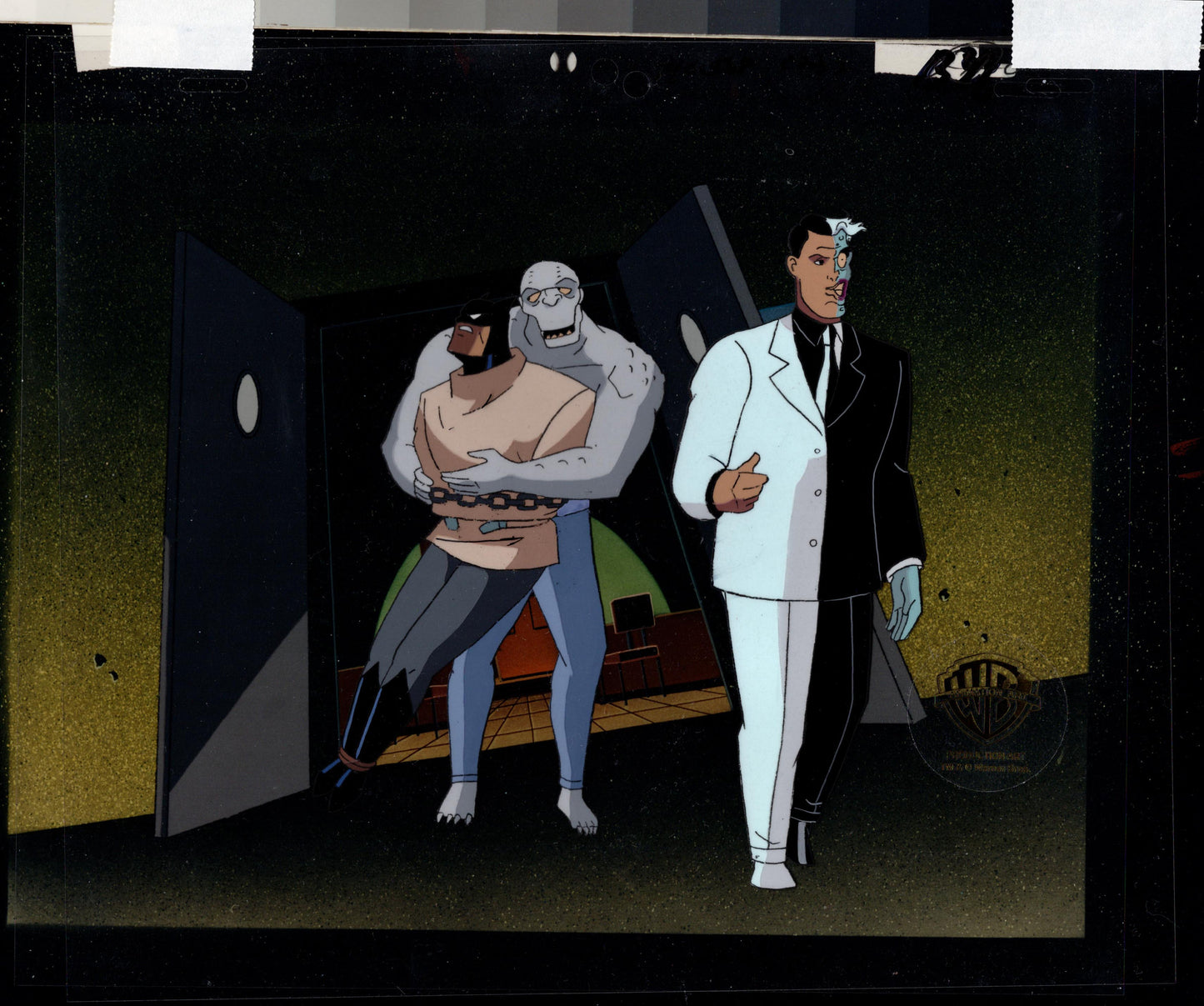 Batman The Animated Series Two-Face Killer Croc BTAS Production Animation Cel from Warner Brothers 1994 8574