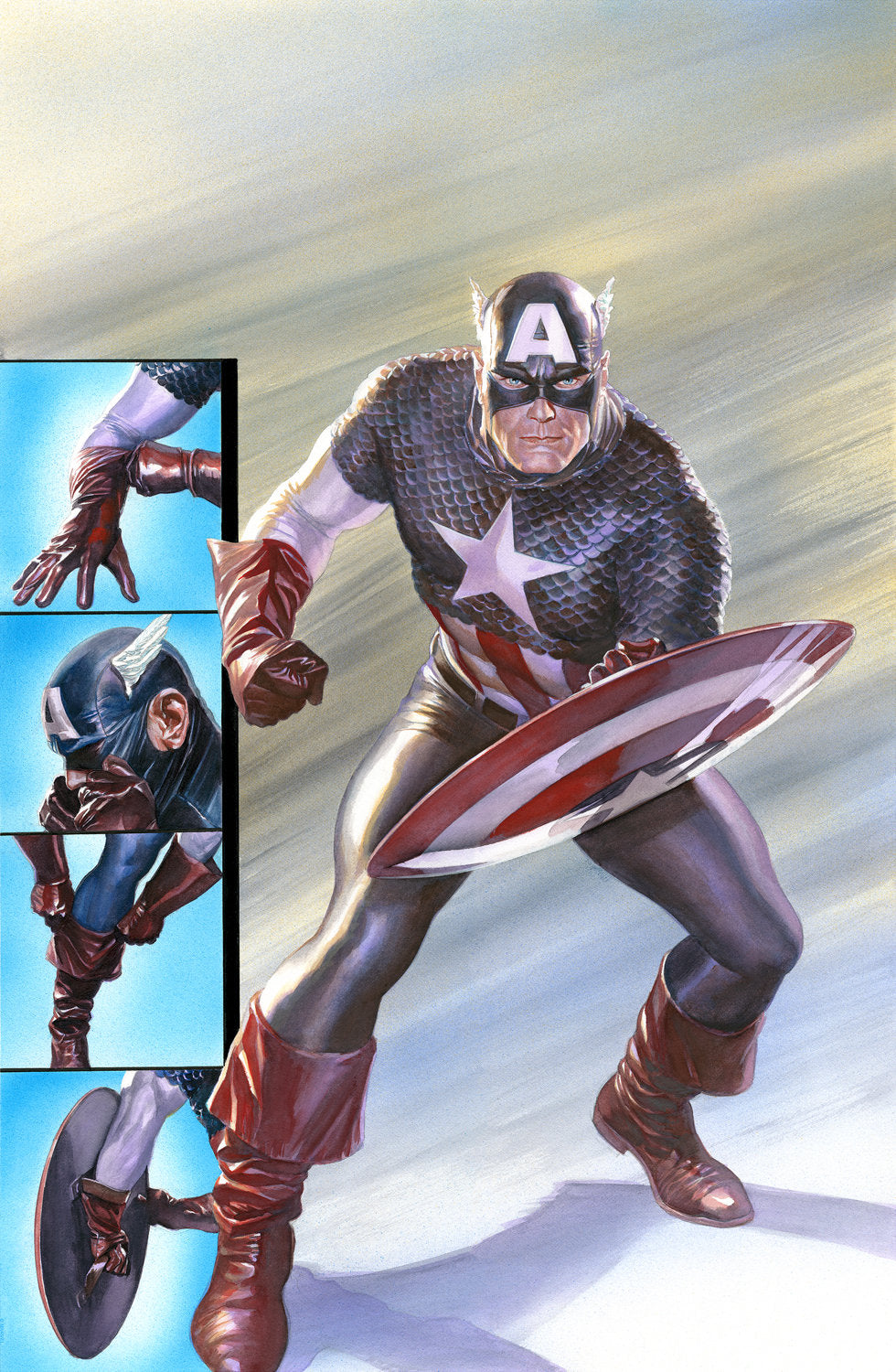 Alex Ross SIGNED Captain America Ready for Battle Giclee on Paper Limited Edition of 25 AP Version