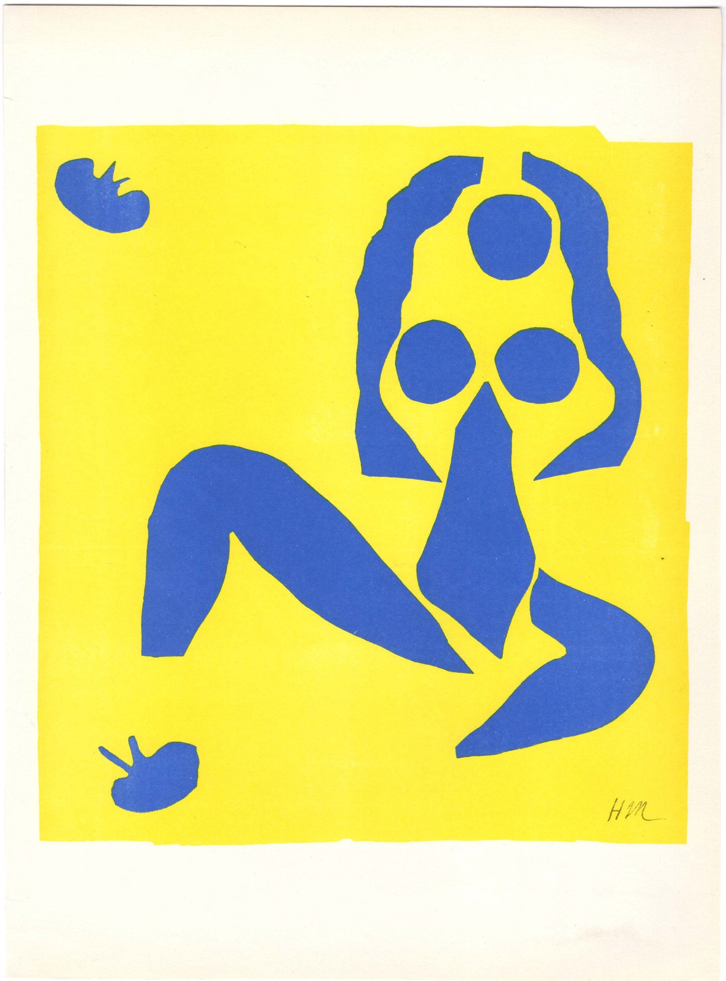 Henri Matisse 1st Run Lithograph Print Signed in Plate from Verve 1954 Framed Teriade and Mourlot Blue Nude The Frog