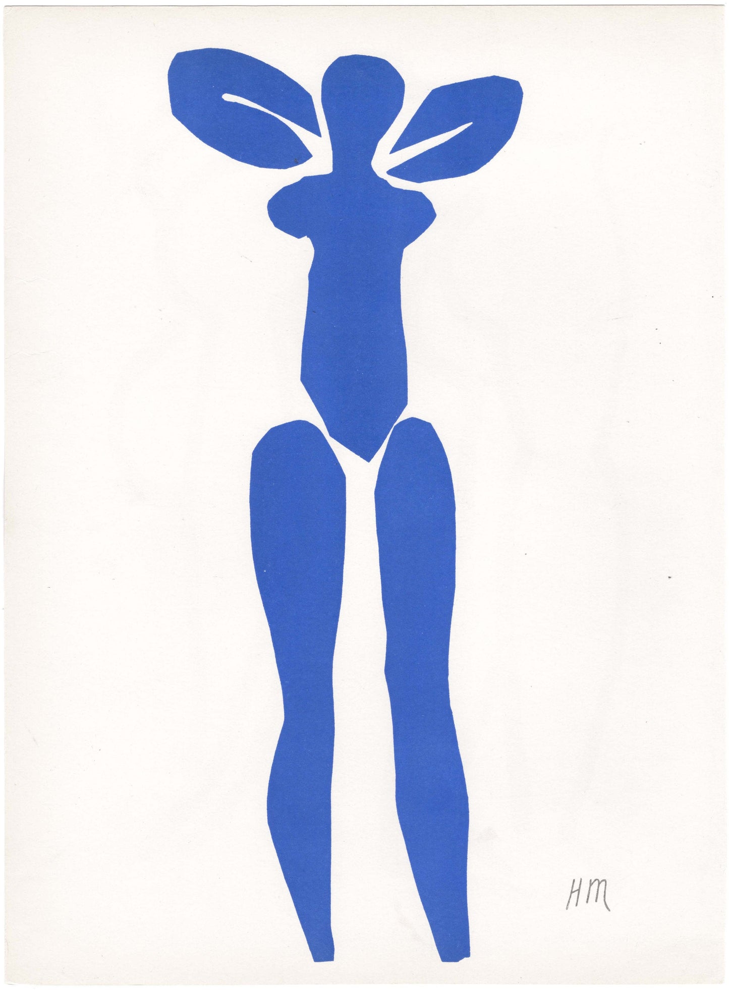 Henri Matisse First Run Lithograph Print Signed in Plate from Verve 1954 Framed Teriade and Mourlot Blue Nude Standing