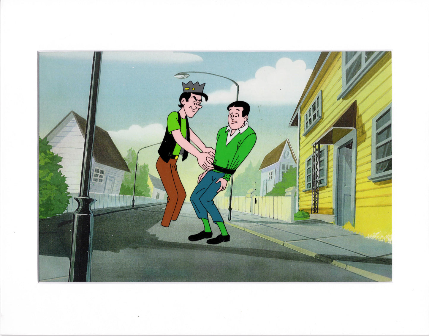 Archie Production Animation Art Cel Setup with Jughead and Reggie FIlmation 1968-1969 71