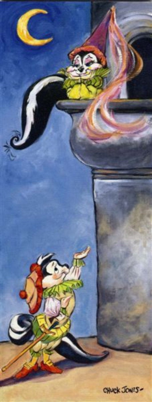 CHUCK JONES Pepe le Pew Romeo and Juliet 2005 Warner Brothers Giclee on Canvas Limited Edition of 400