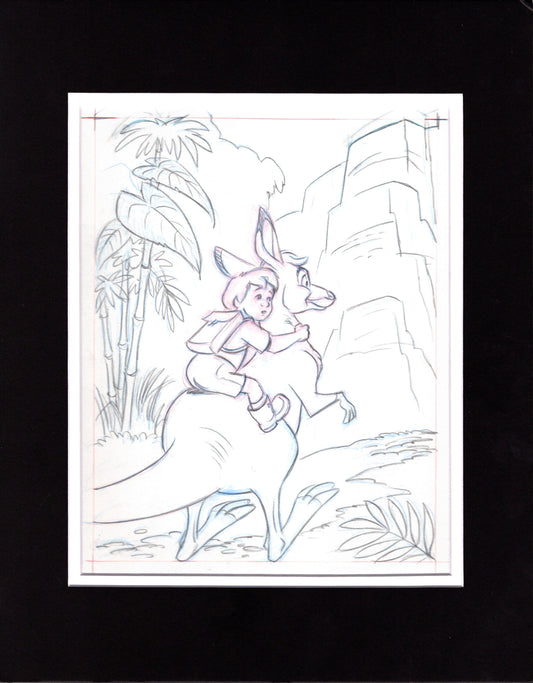 Walt Disney Rescuers Down Under Book Page Illustration Drawing from Pete Alvarado Page 6