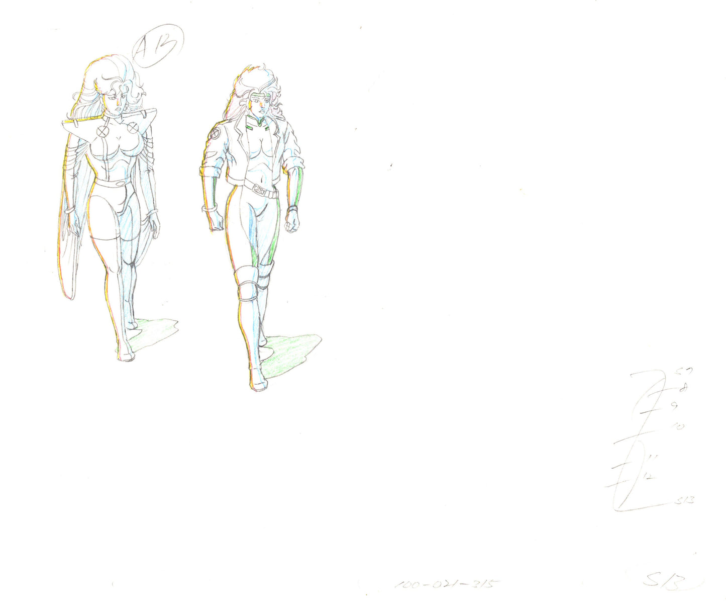 X-Men Storm and Rogue KEY Production Animation Cel Drawing 1992-1997 13