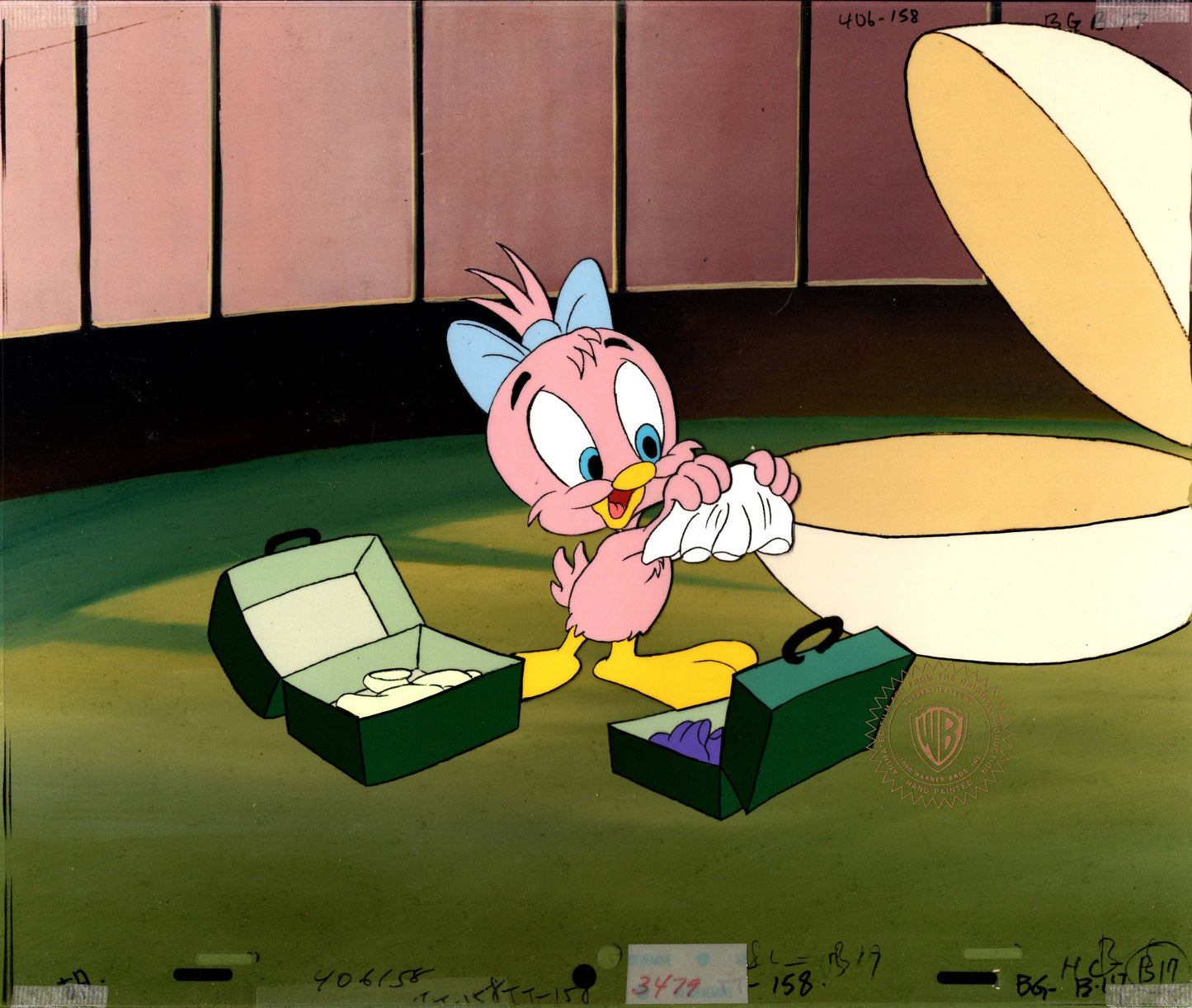 Tiny Toons Original Production Animation Cel Sweetie Bird 1990-92 Spielberg with WB Seal and COA 17
