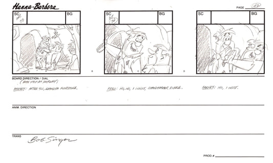 Flintstones Hollyrock-a-Bye Baby Animation Storyboard from Hanna Barbera Signed by Bob Singer 1993 42