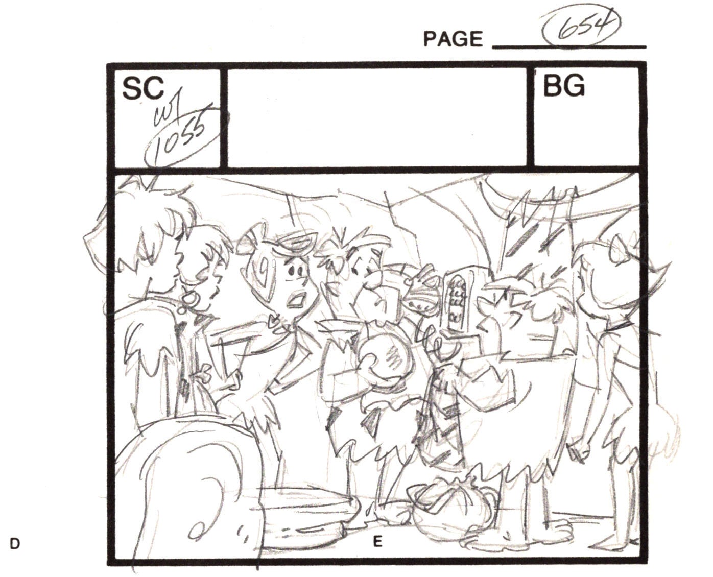 3 LOT of Flintstones Hollyrock-a-Bye Baby Animation Storyboards BOWLING from Hanna Barbera Signed by Bob Singer 1993