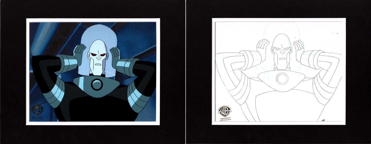 Batman the Animated Series BTAS Production Cel AND Drawing of Mr. Freeze from Warner Brothers DC 15