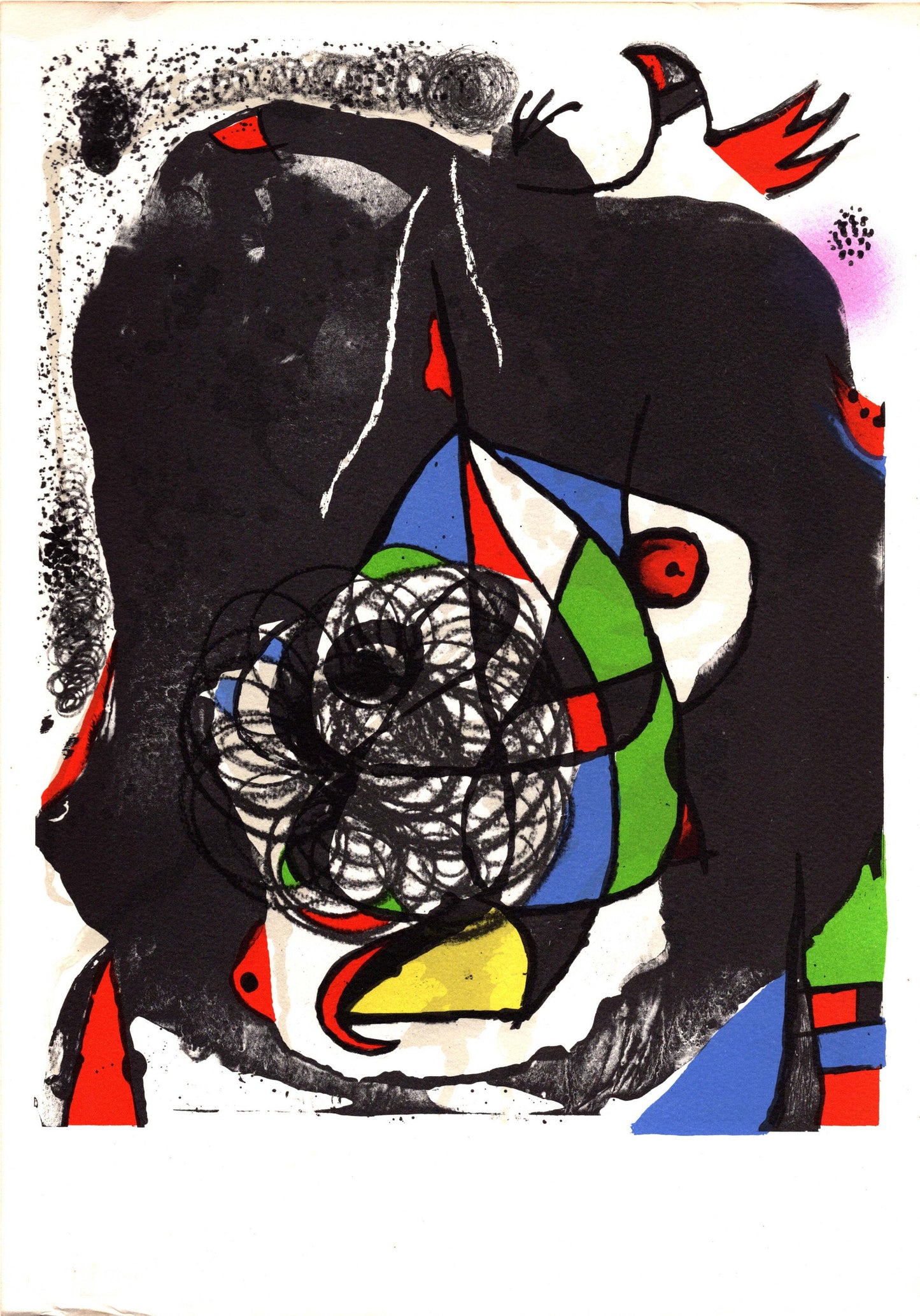 Joan Miro First Run Limited Lithograph Print II from Les Revolutions Sceniques du XXe Siecle 1975