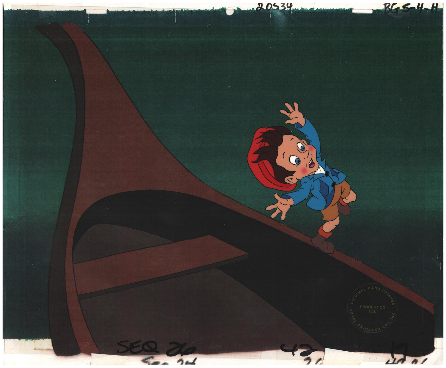 Pinocchio and the Emperor of the Night production animation cel Filmation 54hb