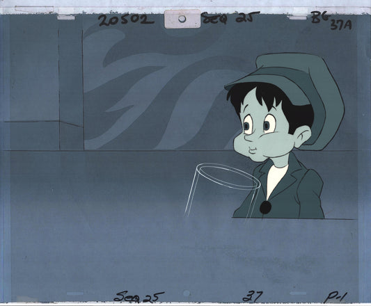 Pinocchio and the Emperor of the Night production animation cel and drawing Filmation p1a