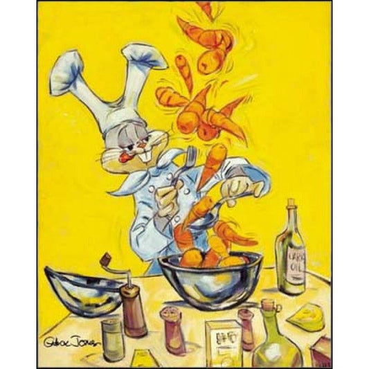 CHUCK JONES Chez Bugs Bunny Chef Warner Brothers Canvas Giclee Limited Edition of 400
