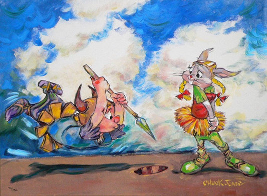 CHUCK JONES Sear and Magic Helmet Bugs Bunny Elmer Fudd Warner Brothers Canvas Giclee Limited Edition of 150