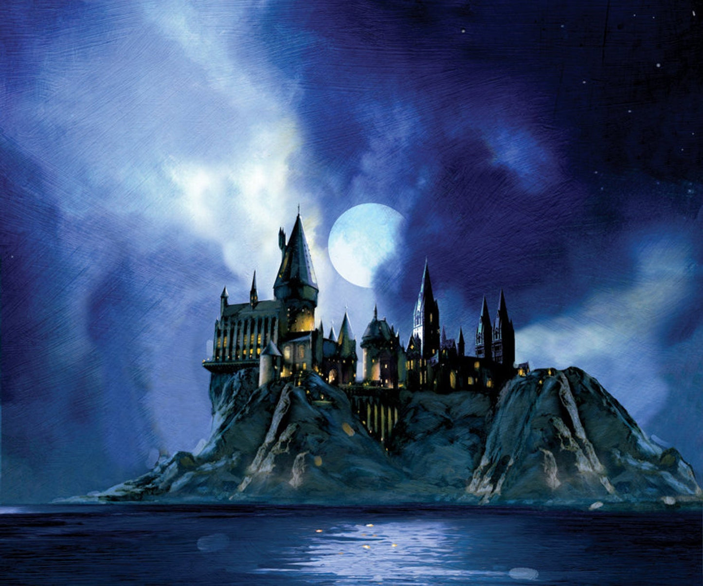 Harry Potter Full Moon at Hogwarts Giclee on Paper SIGNED by Jim Salvati Limited Edition of 250