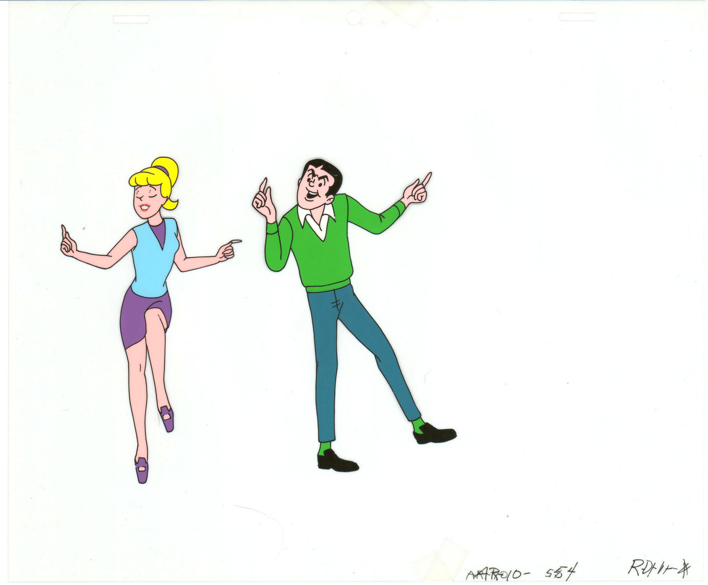 Archie Production Animation Art Cel Setup from Filmation 1968-1969 b2089