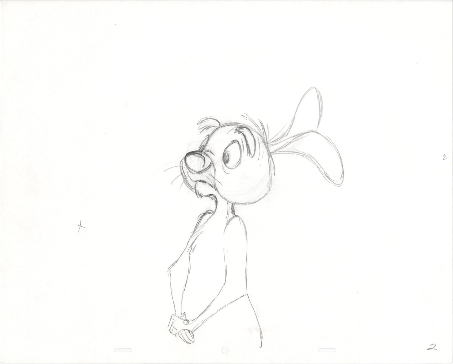 Winnie the Pooh Rabbit Walt Disney Production Animation Cel Drawing b3215