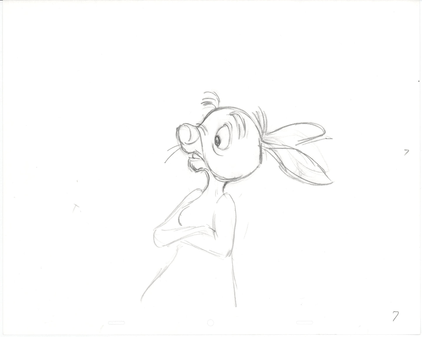 Winnie the Pooh Rabbit Walt Disney Production Animation Cel Drawing b3211