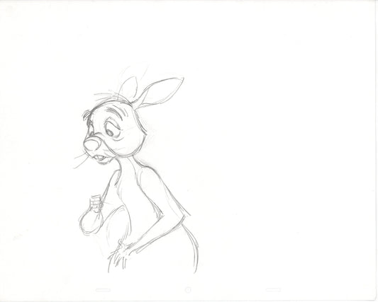 Winnie the Pooh Rabbit Walt Disney Production Animation Cel Drawing b3204