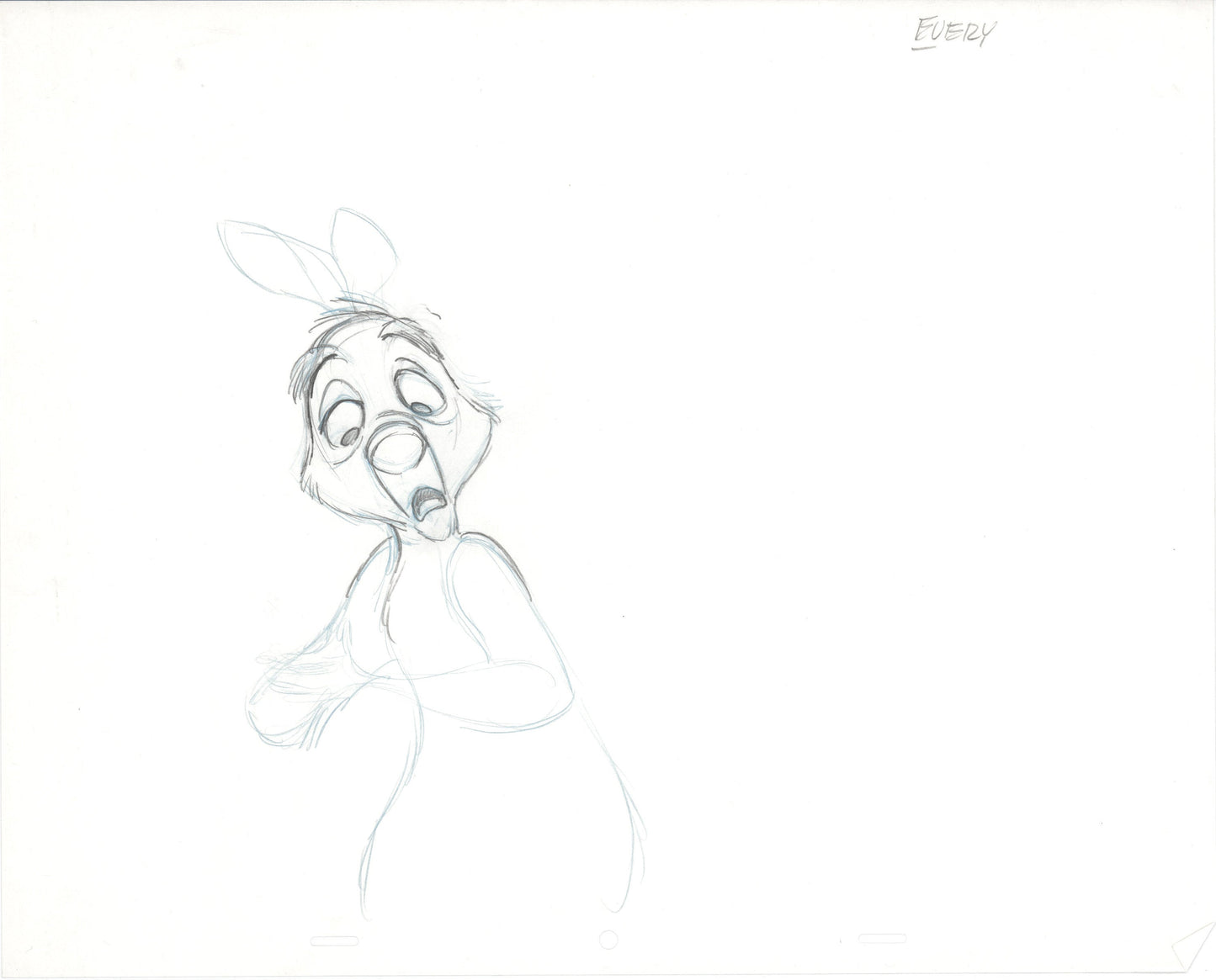 Winnie the Pooh Rabbit Walt Disney Production Animation Cel Drawing b3202 with Dialogue!