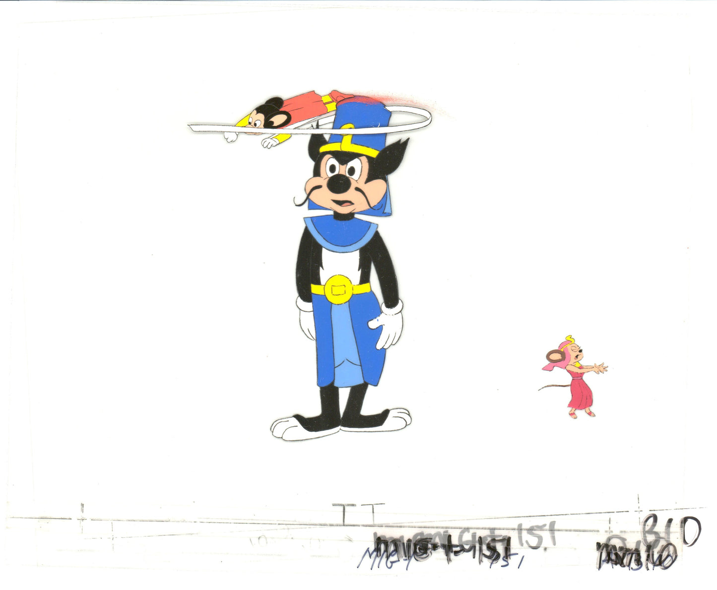 Mighty Mouse Cartoon Production Animation Cel Setup from Filmation Anime 1979-80 B2005