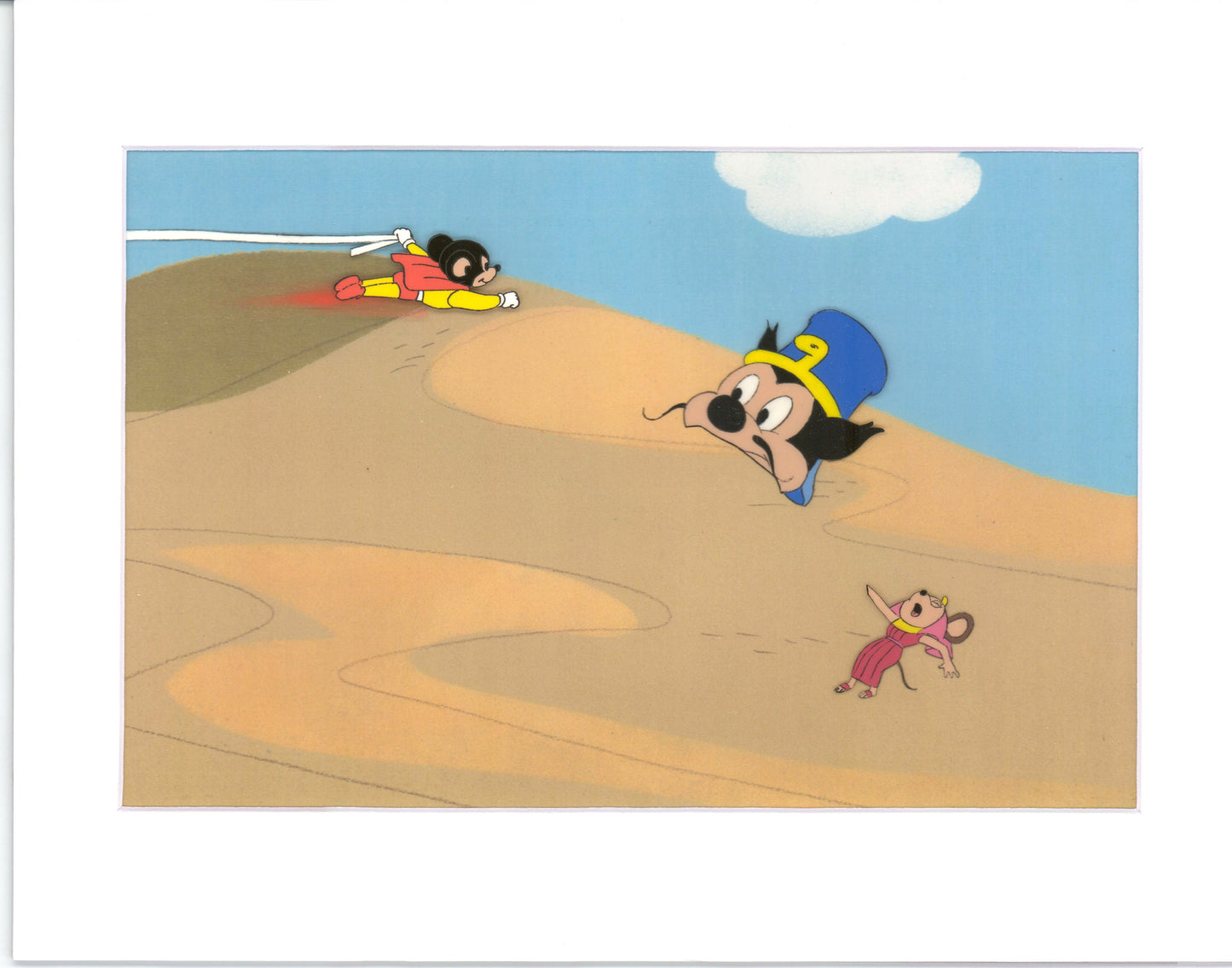 Mighty Mouse Cartoon Production Animation Cel Setup from Filmation Anime 1979-80 B2010