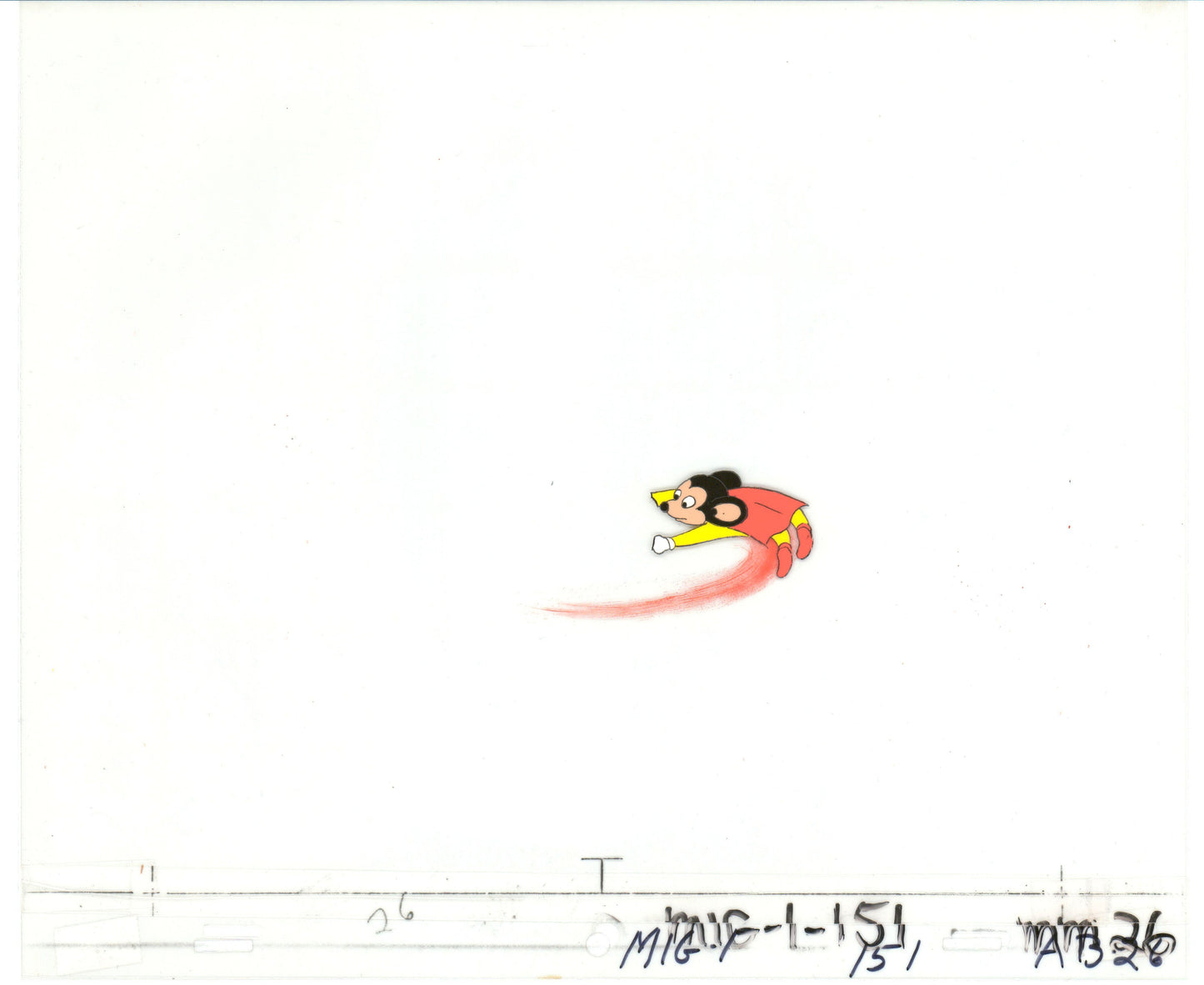 Mighty Mouse Cartoon Production Animation Cel Setup from Filmation Anime 1979-80 B2023