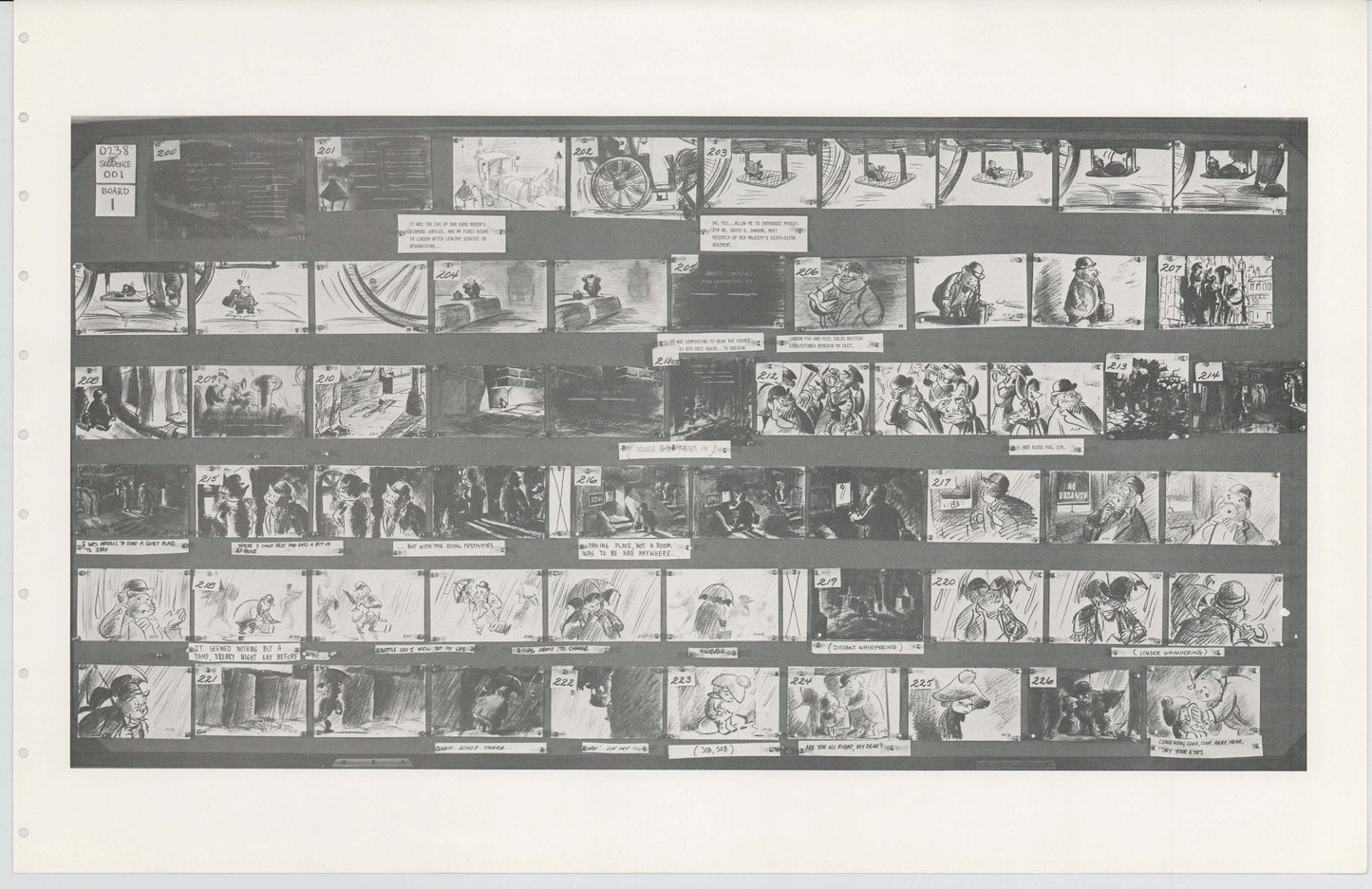 Great Mouse Detective Walt Disney Production Animation Storyboard Sheet 1986 233
