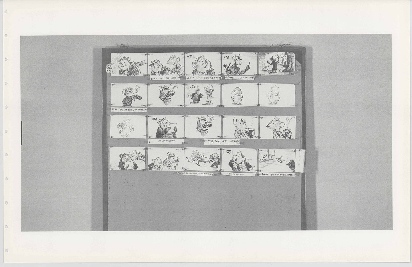 Great Mouse Detective Walt Disney Production Animation Storyboard Sheet 1986 249