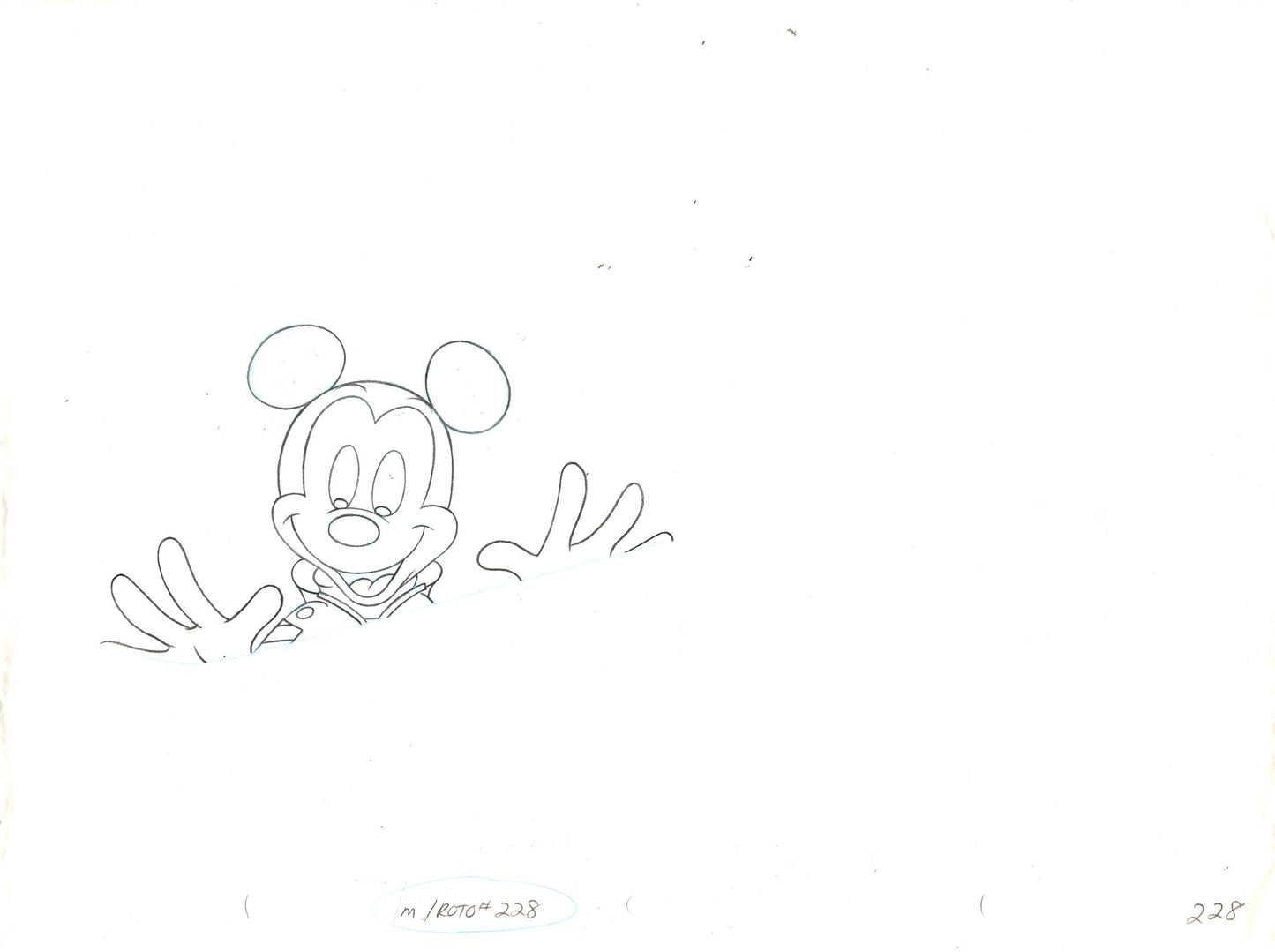 Mickey Mouse 1980s Production Animation Cel Drawing Walt Disney Commercial 228d