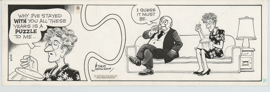 Moon Mullins Original Ink Daily Comic Strip Art signed Ferd Johnson 1974 B3022