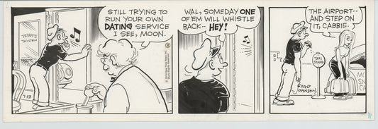 Moon Mullins Original Ink Daily Comic Strip Art signed Ferd Johnson 1974 B3093