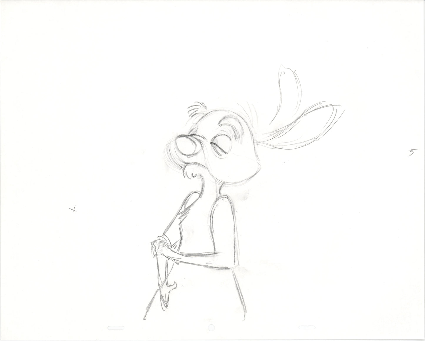 Winnie the Pooh Rabbit Walt Disney Production Animation Cel Drawing b3205