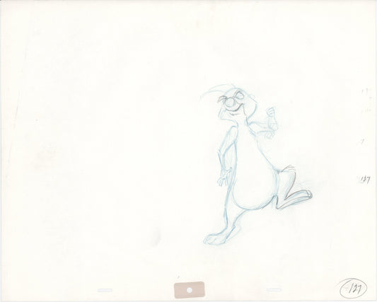 Winnie the Pooh Rabbit Walt Disney Production Animation Cel Drawing b3230