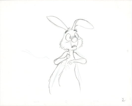 Winnie the Pooh Rabbit Walt Disney Production Animation Cel Drawing b3213