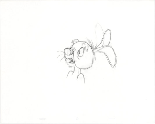 Winnie the Pooh Rabbit Walt Disney Production Animation Cel Drawing b3207