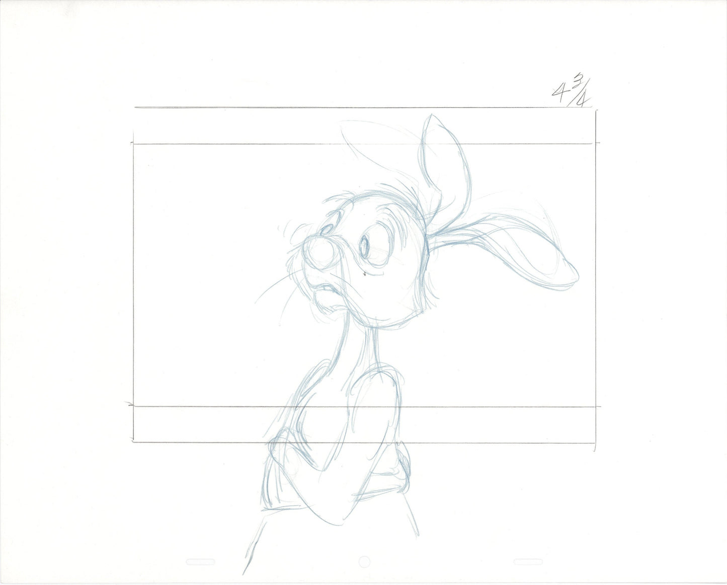 Winnie the Pooh Rabbit Walt Disney Production Animation Cel Drawing b3200